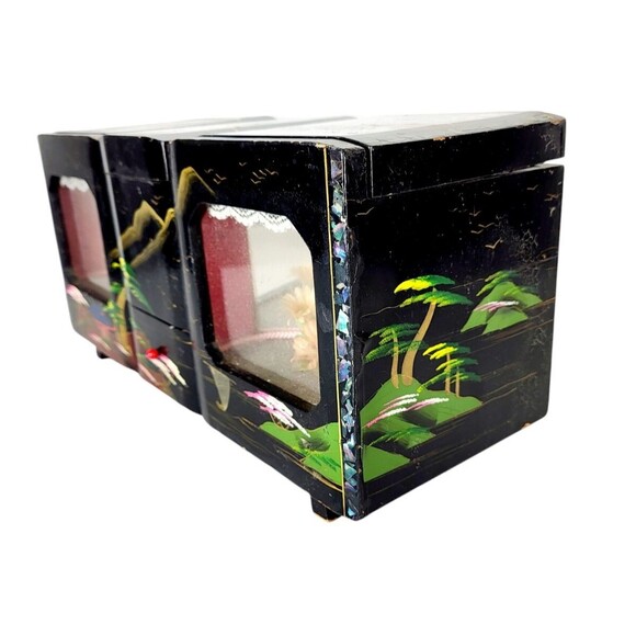 Vintage 1940s Dual Musical Mirrored Jewelry Box Dancing Ballerina & Tuxedo Man - Picture 7 of 16